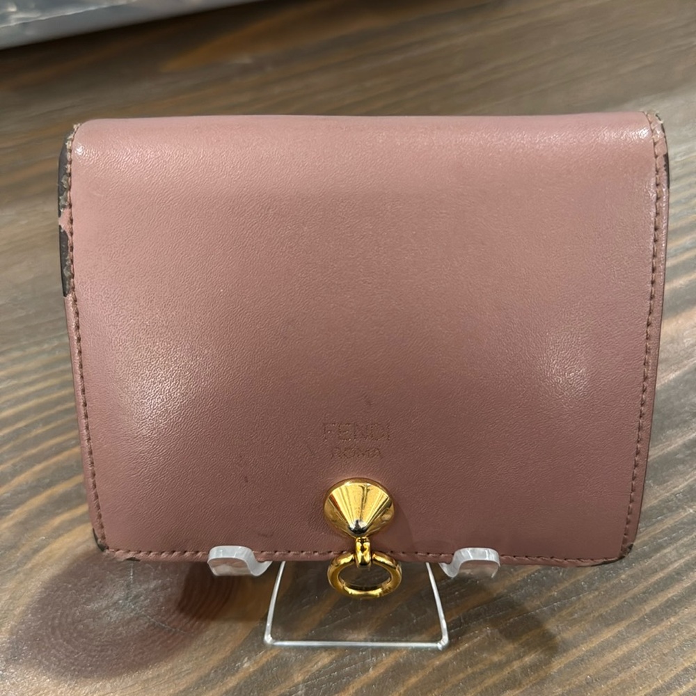 Fendi Vintage Bifold Wallet, Mauve, Clean Interior